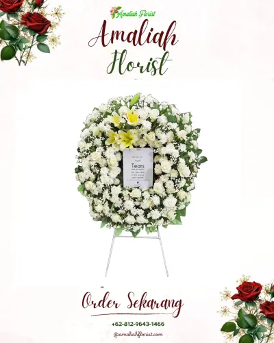 Krans Bunga Duka Cita di Cikeas